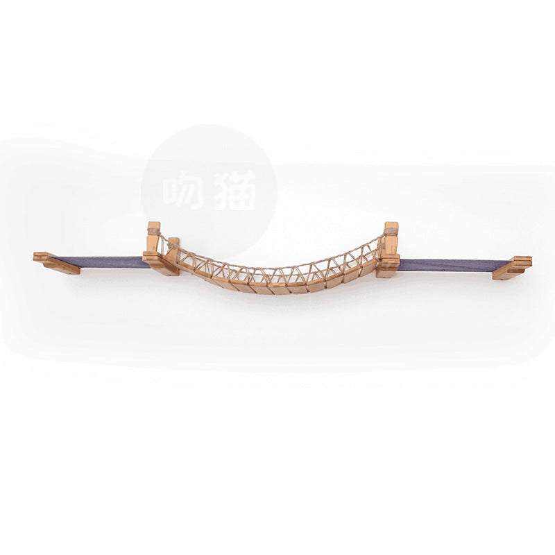 Pont Suspendu pour Chats - Échelle en Corde et Bois Massif avec Accessoires - Entre Chat et Chien