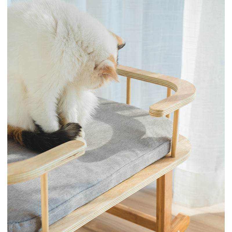 Lit INSTACHEW Rockaby | Canapé en Bambou Élégant avec Coussin Doux pour Chats et Chiens - Entre Chat et Chien