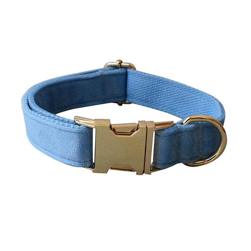 Collier en Velours Bleu pour Chiens - Élégance et Confort