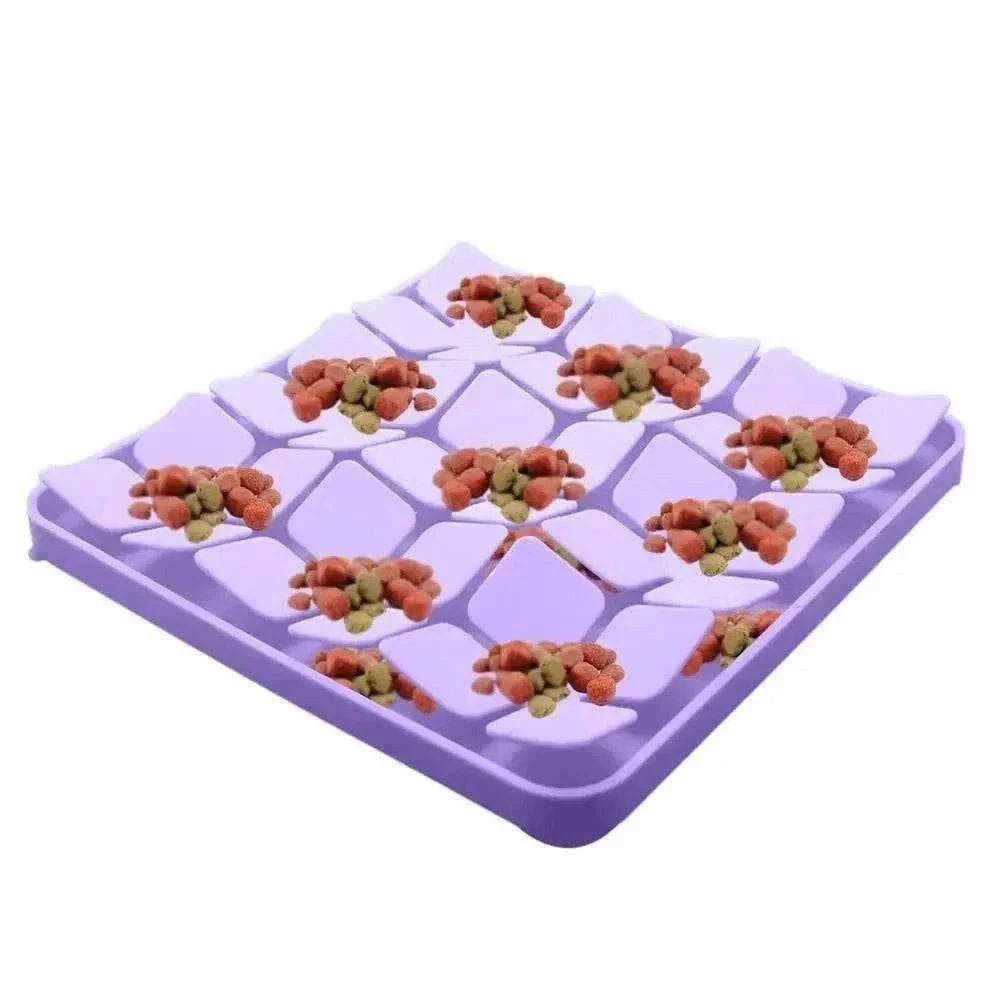 tapis de fouille en silicone alimentaire violet avec croquettes pour chiens et chats pour stimulation et détente