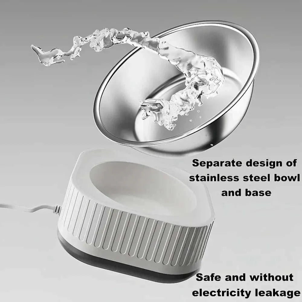 Heated pet bowl | Constant temperature water & food in winter