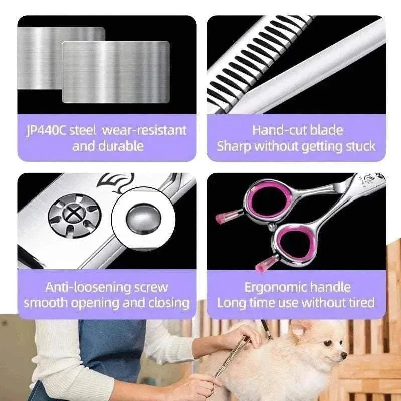 Fenice Grooming Scissors - Thinning in JP 440C Stainless Steel | Precision & Comfort