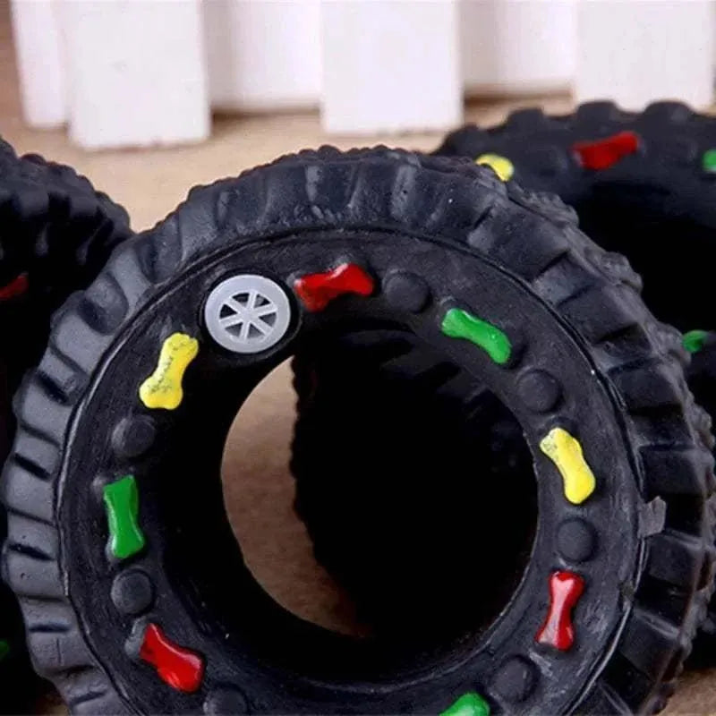 Dog tire chew toy | Durable, noisy & good for dental hygiene