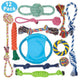 lot de 12 jouets en corde pour chiens jouets à mâcher frisbee interactif balles colorées coton durable robuste jeu extérieur intérieur