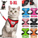 Reflective breathable mesh pet harness and leash set, adjustable and comfortable for dogs and cats, available in multiple colors.