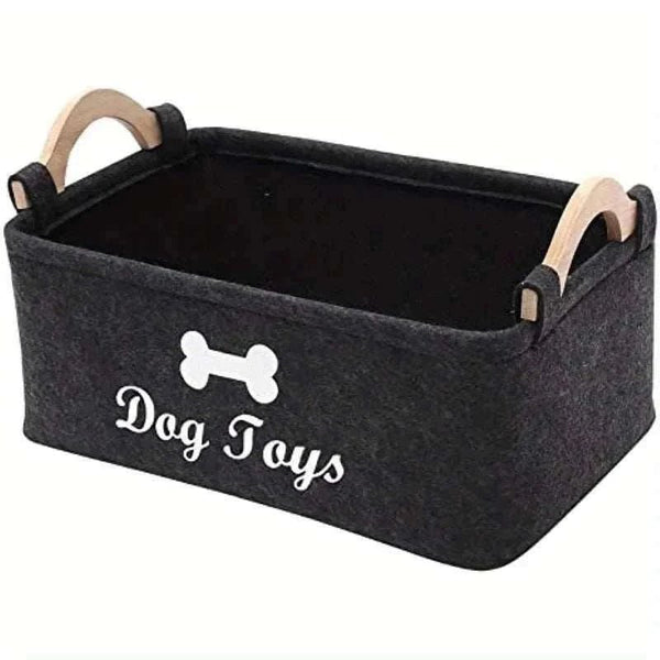 Felt Storage Basket for Pet Toys | Chic & Practical