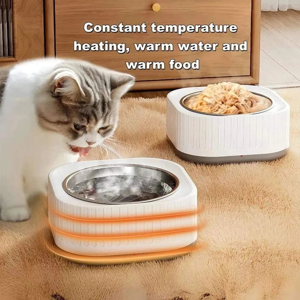 Heated pet bowl | Constant temperature water & food in winter