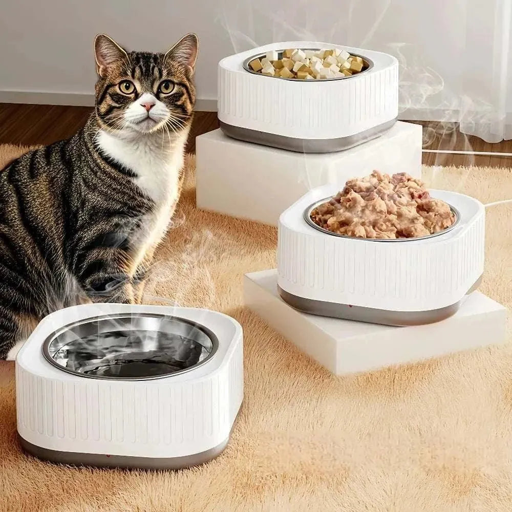 Heated pet bowl | Constant temperature water & food in winter
