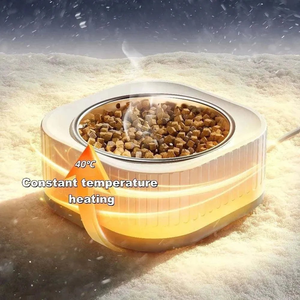 Heated pet bowl | Constant temperature water & food in winter