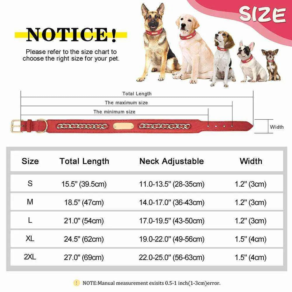 Personalized Leather Collar | Engraved Dog Tag