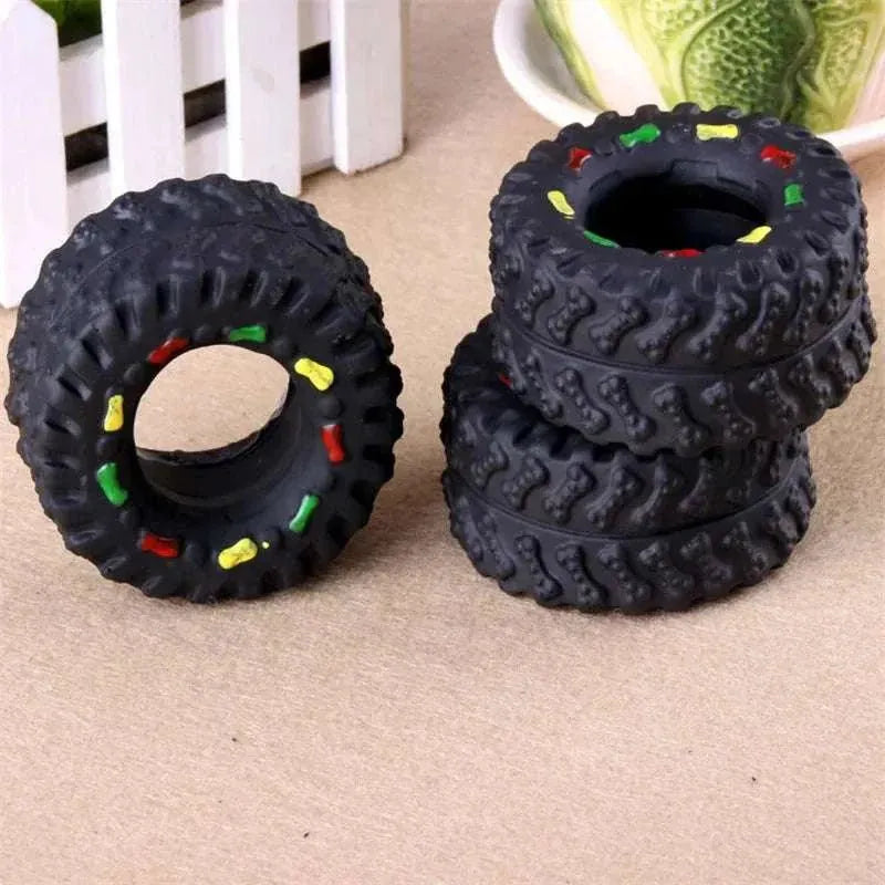 Dog tire chew toy | Durable, noisy & good for dental hygiene