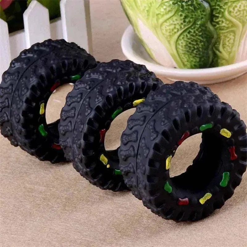 Dog tire chew toy | Durable, noisy & good for dental hygiene